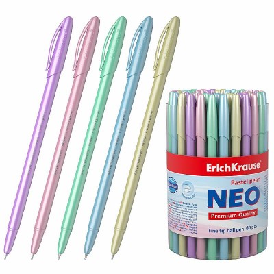 Ручка шариковая ErichKrause® Neo® Stick Pastel 0.7, цвет чернил синий 55380