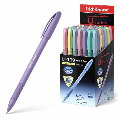 Ручка шариковая ErichKrause® U-109 Stick&Grip Pastel 1.0, Ultra Glide Technology, цвет чернил синий 58111