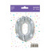 Шар (40\'\'/102 см) Цифра, 0, Серебро, 1 шт. в уп. B901760P