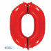 Шар (40\'\'/102 см) Цифра, 0, Красный, 1 шт. в уп. B901760R