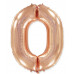 Шар (40\'\'/102 см) Цифра, 0, Розовое Золото, 1 шт. в уп. B901760RG