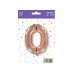 Шар (40\'\'/102 см) Цифра, 0, Розовое Золото, 1 шт. в уп. B901760RG