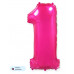 Шар (40\'\'/102 см) Цифра, 1, Фуше, 1 шт. в уп. B901761F