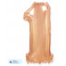 Шар (40\'\'/102 см) Цифра, 1, Розовое Золото, 1 шт. в уп. B901761RG