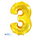Шар (40\'\'/102 см) Цифра, 3, Золото, 1 шт. в уп. B901763O
