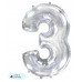 Шар (40\'\'/102 см) Цифра, 3, Серебро, 1 шт. в уп. B901763P Шар (40\'\'/102 см) Цифра, 3, Серебро, 1 шт. в уп. B901763P