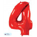 Шар (40\'\'/102 см) Цифра, 4, Красный, 1 шт. в уп. B901764R