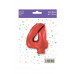 Шар (40\'\'/102 см) Цифра, 4, Красный, 1 шт. в уп. B901764R