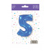 Шар (40\'\'/102 см) Цифра, 5, Синий, 1 шт. в уп. B901765A