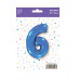 Шар (40\'\'/102 см) Цифра, 6, Синий, 1 шт. в уп. B901766A