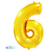 Шар (40\'\'/102 см) Цифра, 6, Золото, 1 шт. в уп. B901766O