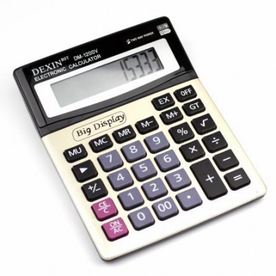 Калькулятор Alingar 12 разрядов, 190*145*18 мм, двойное питание, металлик, "DM-1200V" AL6346