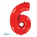 Шар (40\'\'/102 см) Цифра, 6, Красный, 1 шт. в уп. B901766R