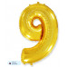 Шар (40\'\'/102 см) Цифра, 9, Золото, 1 шт. в уп. B901769O Шар (40\'\'/102 см) Цифра, 9, Золото, 1 шт. в уп. B901769O