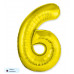 Шар (40\'\'/102 см) Цифра, 6 Slim, Золото, 1 шт. в уп. B901916O