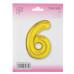 Шар (40\'\'/102 см) Цифра, 6 Slim, Золото, 1 шт. в уп. B901916O