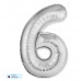 Шар (40\'\'/102 см) Цифра, 6 Slim, Серебро, 1 шт. в уп. B901916P