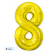 Шар (40\'\'/102 см) Цифра, 8 Slim, Золото, 1 шт. в уп. B901918O