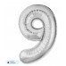 Шар (40\'\'/102 см) Цифра, 9 Slim, Серебро, 1 шт. в уп. B901919P