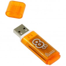 Память Smart Buy "Glossy"   8GB, USB 2.0 Flash Drive, оранжевый Smart Buy 230849