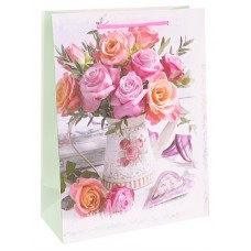Dream cards Пакет подарочный с мат.лам. 31х40х12см (XL) Букет свежих роз, 210 г ПКП-3177