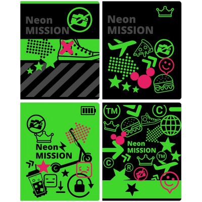 Тетрадь 48л., А5, линия BG "Neon Mission", неоновый пантон 342113