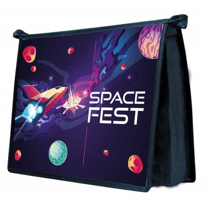 Папка для тетрадей А5 молния сверху фольг "Space fest" ПЧЕЛКА ПМ-А5-22 Россия (643)