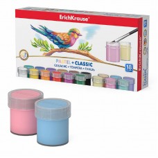 Гуашь ErichKrause Classic + Pastel 18 цветов по 20 мл 54013