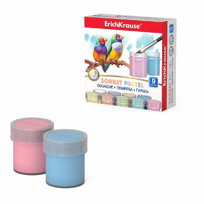 Гуашь ErichKrause Sorbet Pastel 9 цветов по 20 мл 55444