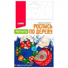 Набор для творчества Роспись по дереву. Магниты "Рождественские мотивы" Фнн-040 Lori 996-376