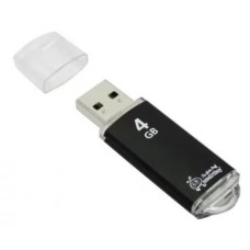 Память Smart Buy "V-Cut"  4GB, USB 2.0 Flash Drive, черный (металл. корпус ) 227881