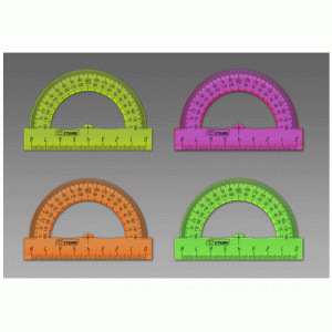 Транспортир 8см 180* NEON Cristal, 4цв, ТР01 СТАММ