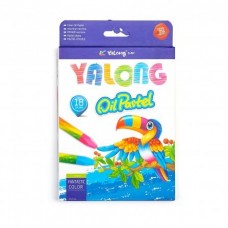 Пастель масляная Yalong "Toucan", 18 цветов, шестигранная, картонная упаковка с европодвесом YL95086-18