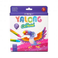 Пастель масляная Yalong "Toucan", 24 цвета, шестигранная, картонная упаковка с европодвесом YL95086-24