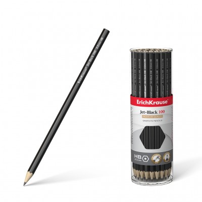 Чернографитный шестигранный карандаш ErichKrause® Jet Black 100 HB 45478