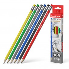 Чернографитный шестигранный карандаш с ластиком ErichKrause® Academy 101 HB 56005