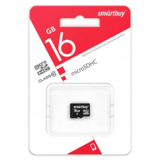 Карта памяти MicroSDHC 16 Gb SmartBuy class 10 LE б/ад 92327