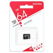 Карта памяти MicroSDXC 64 Gb SmartBuy class 10 LE б/ад 92329