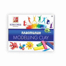 Пластилин ЛУЧ КЛАССИКА 18 цв. 360 г со стеком 066425