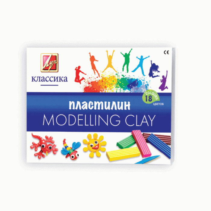 Пластилин ЛУЧ КЛАССИКА 18 цв. 360 г со стеком 066425