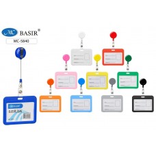 Бейджи для пропусков, проездных: горизонтальный, изготовлен из пластмассы, цветной /10 цветов/, с ру МС-5840