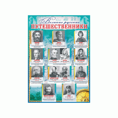 Плакат "Великие русские путешественники" (490*690) 34425