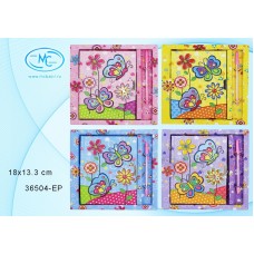 Блокнот 36504-EP детский:"БАБОЧКИ";в подароч.упаковке,яркая,цветная обложка 7-БЦ,рисунок-бабочки,цве