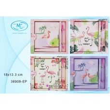 Блокнот 36908-EР детский:"ФЛАМИНГО";в подароч.упаковке,яркая,цветная обложка 7-БЦ,рисунок-Фламинго,ц