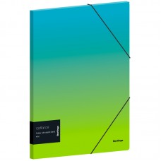 Папка на резинке Berlingo "Radiance" А4, 600мкм, голубой/зеленый градиент, с рисунком 299533