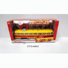 Модель пластик свет-звук ТРАМВАЙ, 24 см, двери, кор. Технопарк  CT12-428-2 (24)