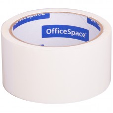 Клейкая лента упаковочная OfficeSpace, 48мм*40м, 45мкм, белая, ШК Спейс 219505