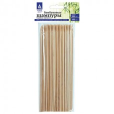 Шампуры для шашлыка бамбуковые 200 мм, 100 штук, БЕЛЫЙ АИСТ, 607570, 67