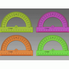 Транспортир 12см 180* NEON Cristal, 4цв, ТР34 СТАММ