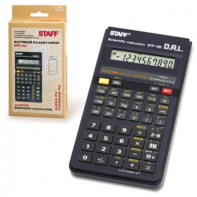 Калькулятор STAFF инженерный  STF-165, 10 разрядов, 143х78мм